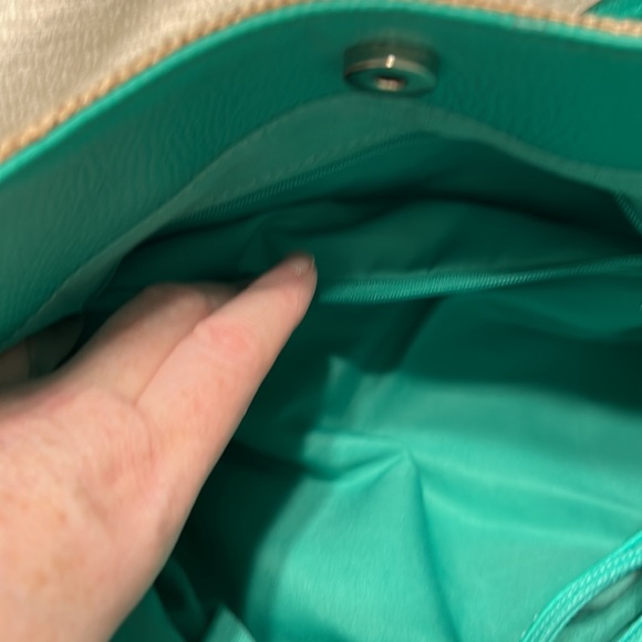 Apt. 9 Turquoise and Straw Colored Purse. - Picture 5 of 9